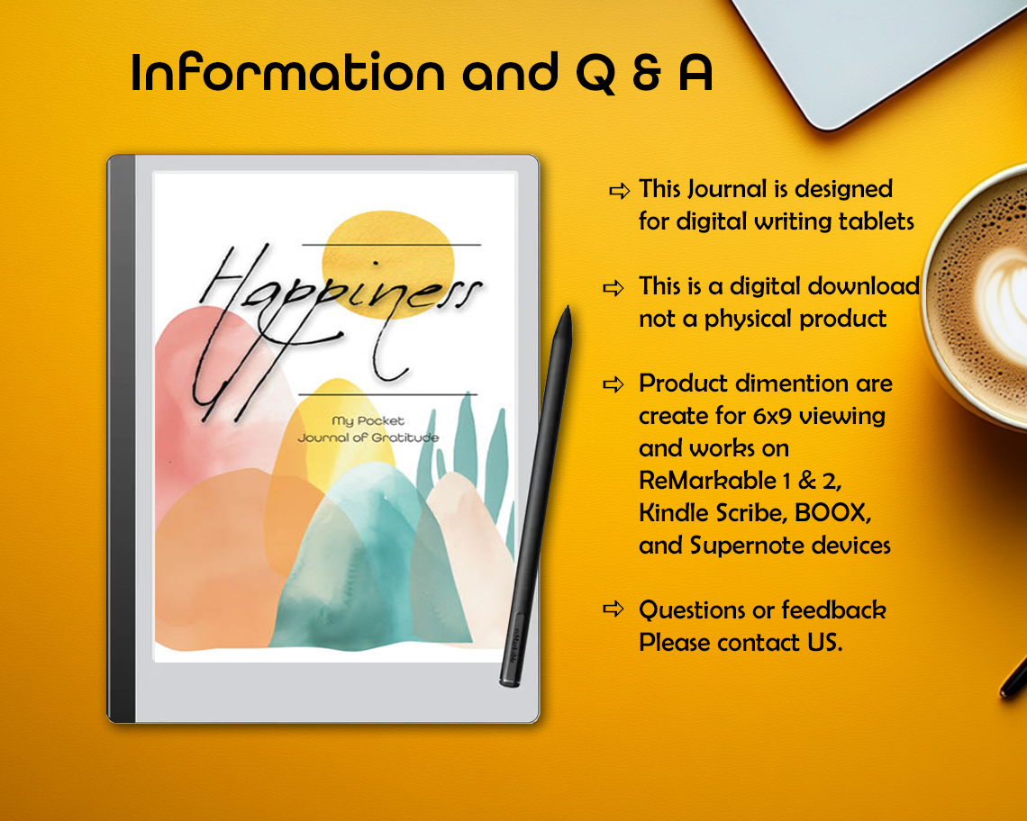 Happiness - Digital Pocket Journal of Gratitude - Mountain