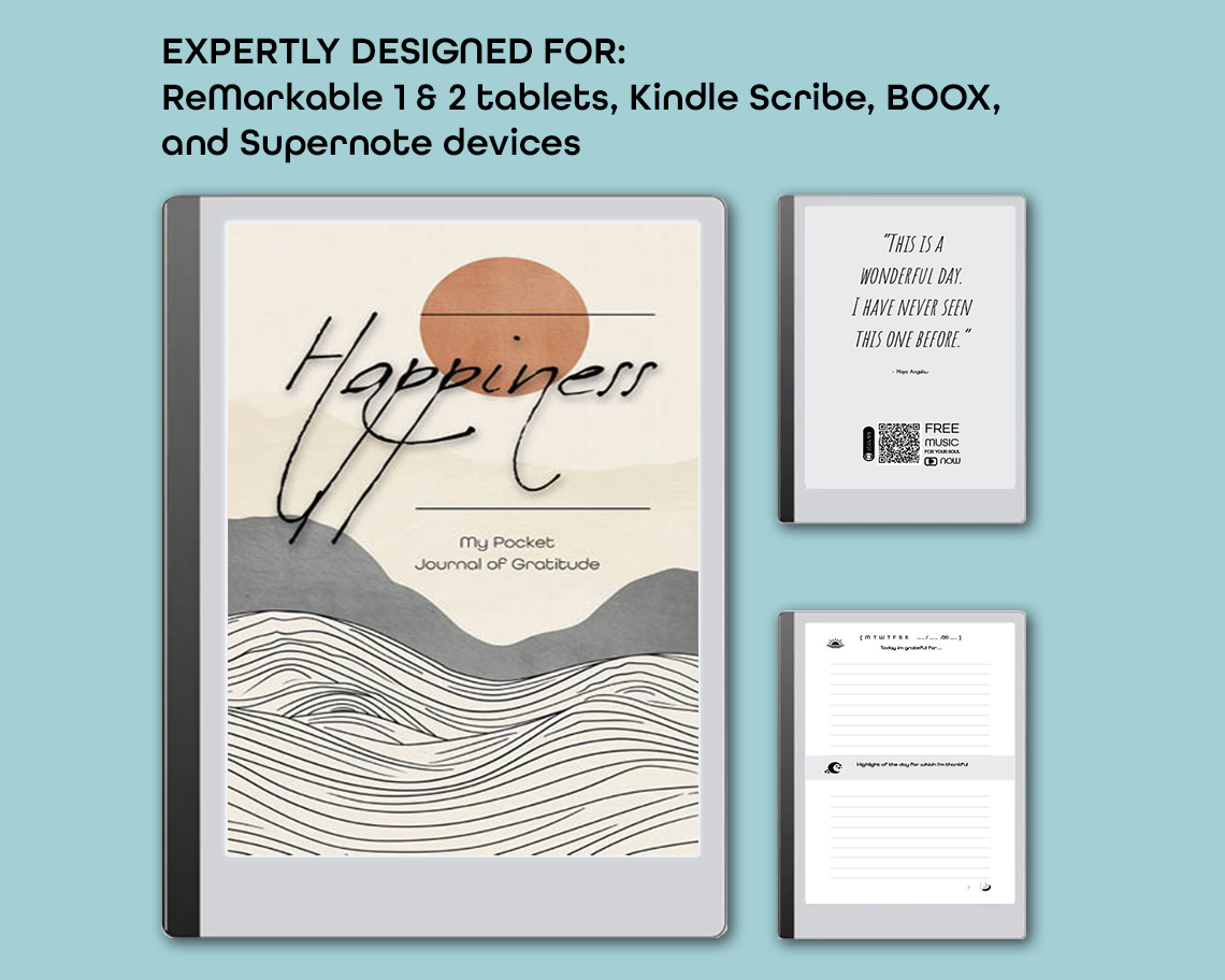 Happiness - Digital Pocket Journal of Gratitude - Wave