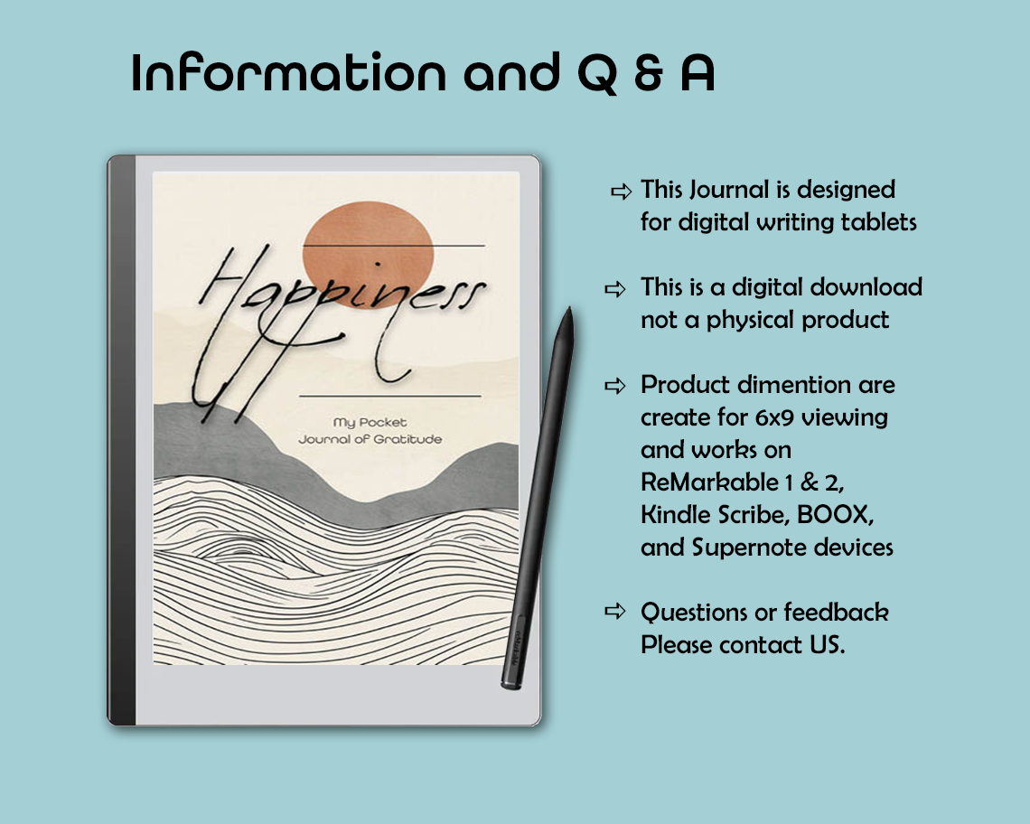 Happiness - Digital Pocket Journal of Gratitude - Wave