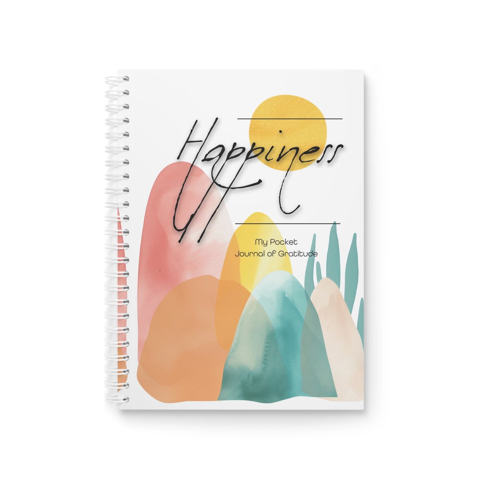 Happiness Pocket Journal of Gratitude - Mountains / Spiral