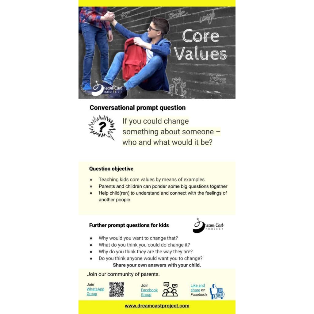 Core Values Conversational Prompt Cards